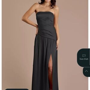 David's Bridal Strapless Black Gown